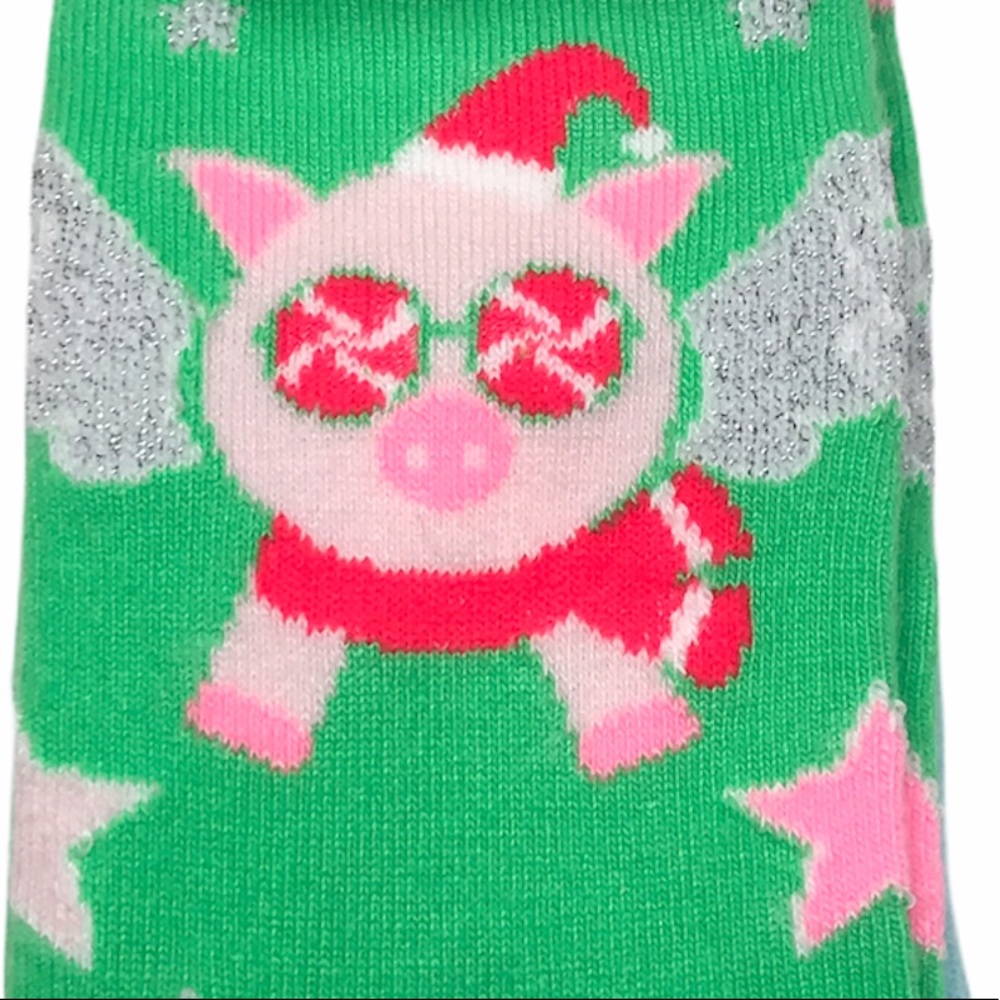 Apara Sloth & Flying Pig Crew Socks Blue & Pink - Picture 5 of 8